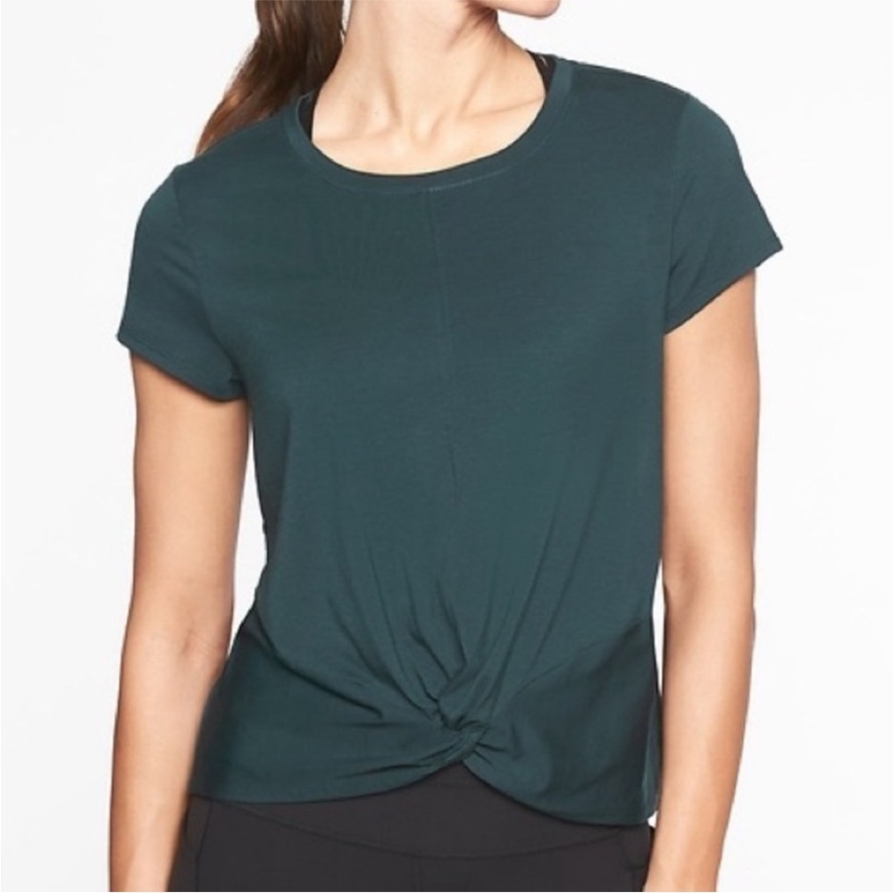 Women's Teal Essence Twist Short Sleeve Tee Size XL